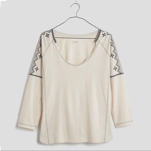 Madewell Embroidered V-Neck Top